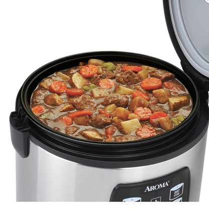 Aroma Digital Rice Cooker Stainless Steel 20-Cup ARC-1030SB