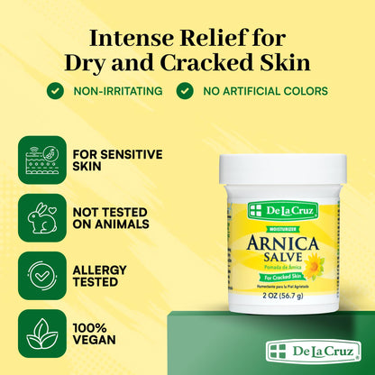 De La Cruz Arnica Salve Body Moisturizer Dry & Cracked Skin 2 oz *Exp.11/26*