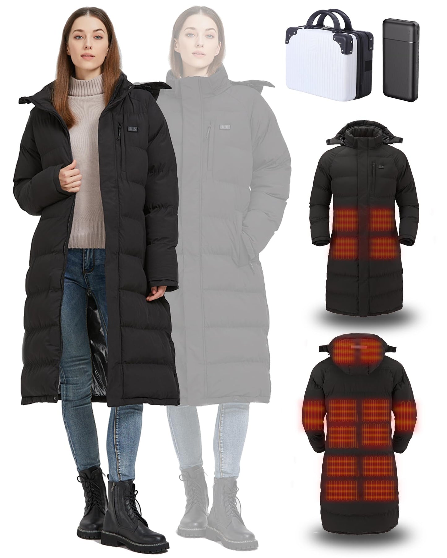 Size Large Women's Heated Jacket with Battery Pack