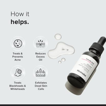 Minimalist Salicylic Acid 02% Face Serum in Clear | Size: 30ml