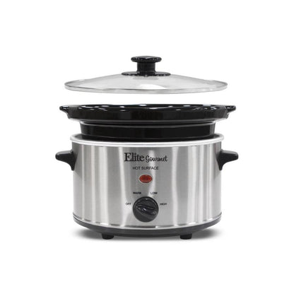 Elite Platinum 8.5-Quart Stainless Steel Round Slow Cooker *Open & Damaged Box All Pieces Intact*
