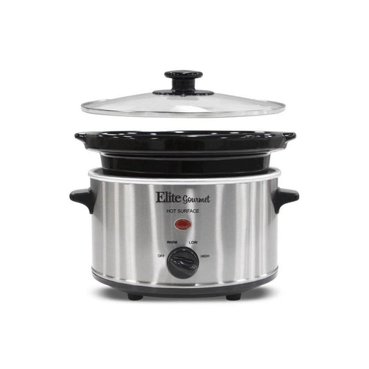 Elite Platinum 8.5-Quart Stainless Steel Round Slow Cooker *Open & Damaged Box All Pieces Intact*
