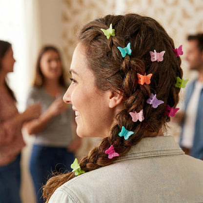Scunci Mini Butterfly Claw Clips Multicolor 12 Count