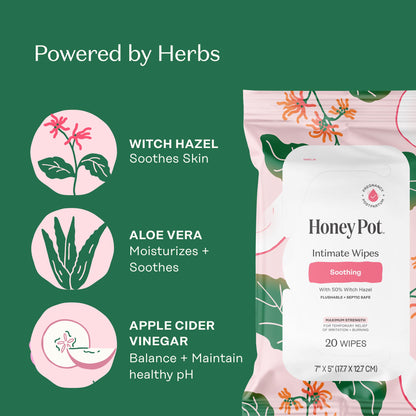 The Honey Pot Company - Feminine Wipes - 20ct