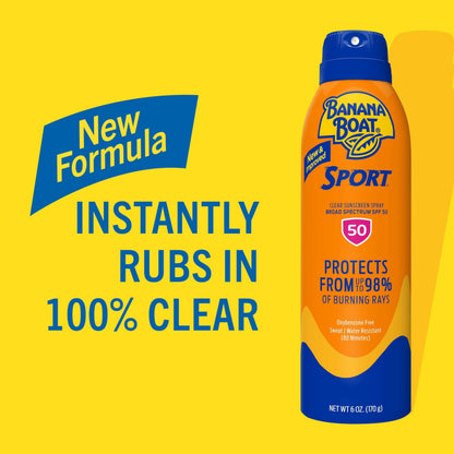 Banana Boat Sport Ultra SPF 50 Sunscreen Spray, 6oz, Twin Pack (EXP: 07/26)