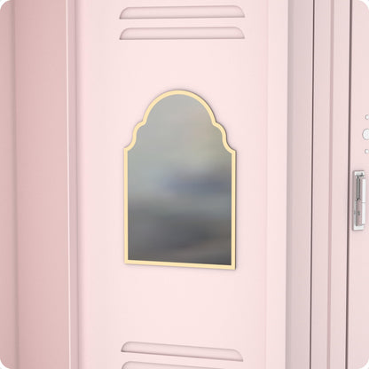 ]Magnetic Arch Gold Framed Locker Mirror