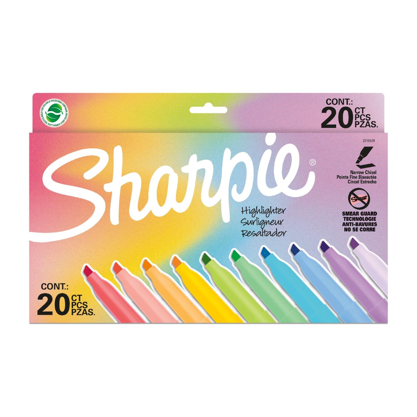 Sharpie Pocket Highlighters, Narrow Chisel Tip