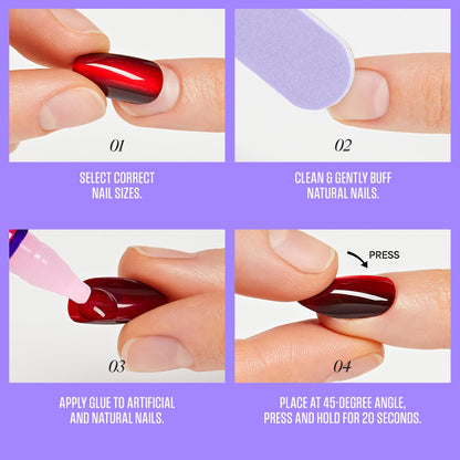 Kiss Core Magnetic Press on Nails Almond ‘Apple Blossom’