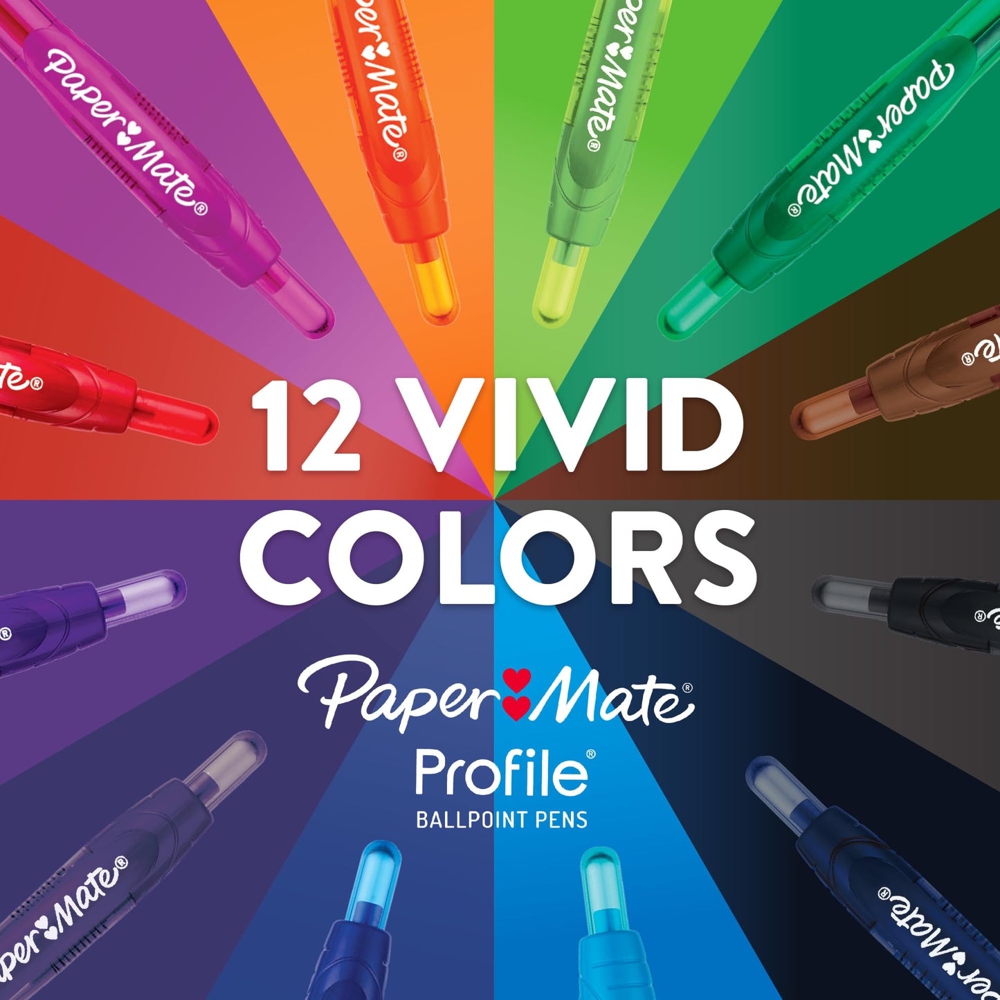 Paper Mate® Profile Retractable Ballpoint Pens, Bold Point, 1.4 mm, Clear Barrel, Black Ink, Pack Of 8 Pens