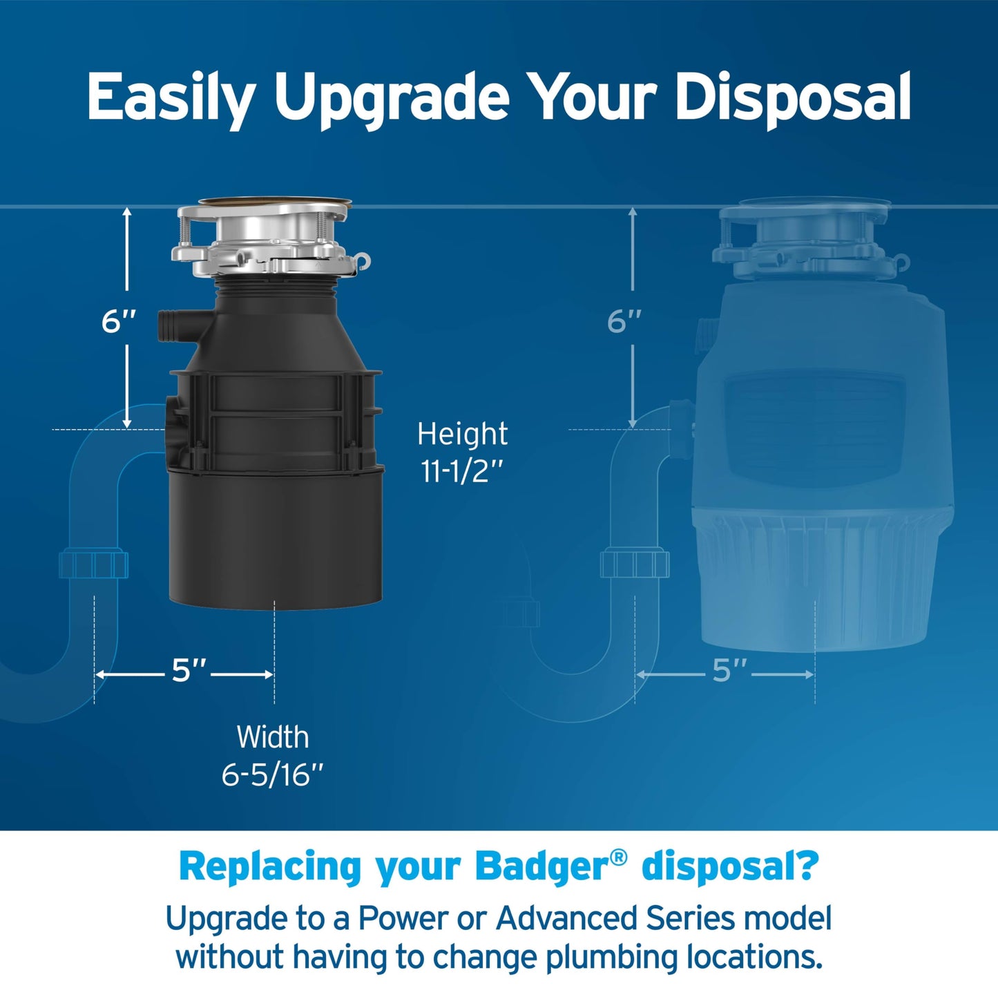 InSinkErator Badger 5XP 3/4 HP Garbage Disposal with Power Cord