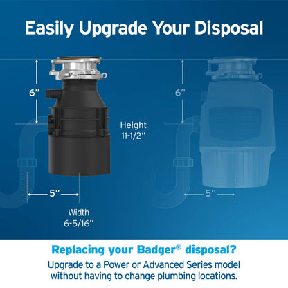 InSinkErator Badger 5XP 3/4 HP Garbage Disposal with Power Cord