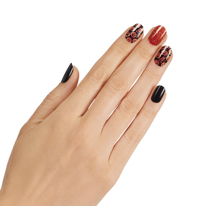 Dashing Diva Gloss Nail Strips - Hallow Queen | UV Free, Chip Resistant, Long Lasting Gel Nail Stickers | Contains 32 Wraps, 1 Prep Pad, 1 File