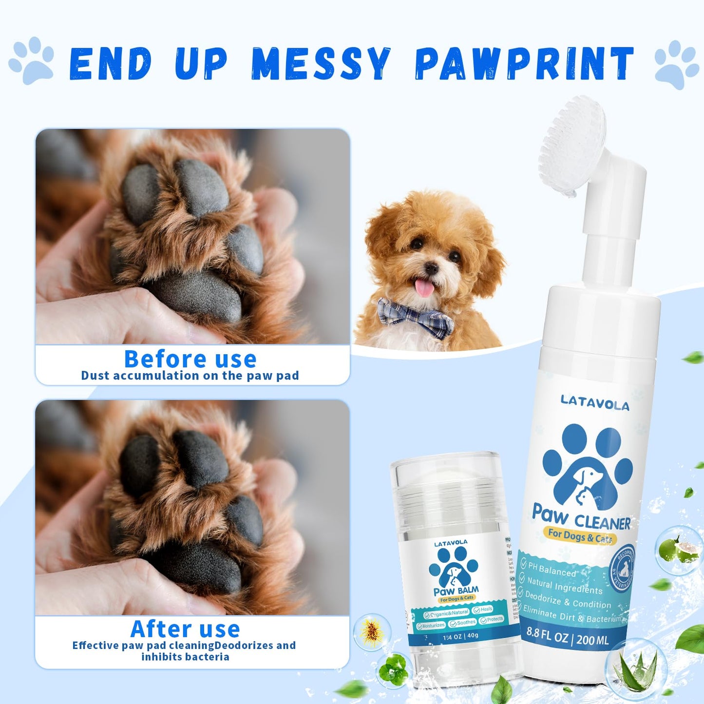 Dog Paw Cleaner Care Kit - Paw Cleaner for Dogs & Cats Small Large Medium Breed
