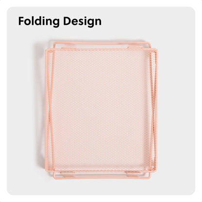 U Brands Mesh Locker Shelf, Peachy Pink, Stackable Organizer