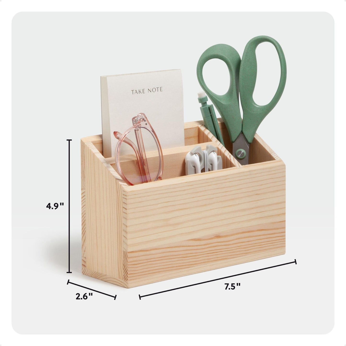 U Brands Magnetic Pen & Marker Holder Wood