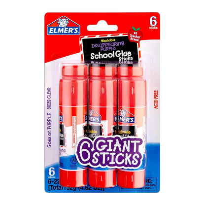 Elmer's Purple School Glue, 6 Giant Sticks