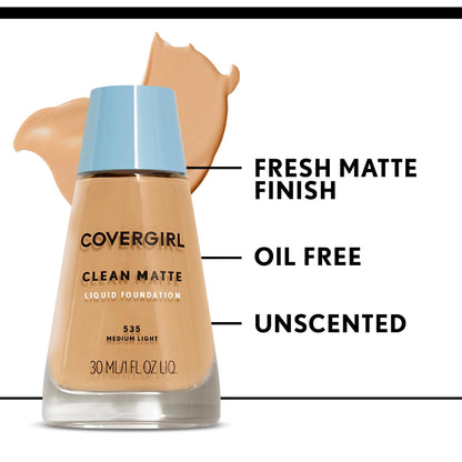 COVERGIRL Clean Matte Liquid Foundation, Deep Golden 570