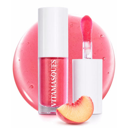 Vitamasques Glow Lip Treatment - Peach Glaze - 0.11 Fl Oz