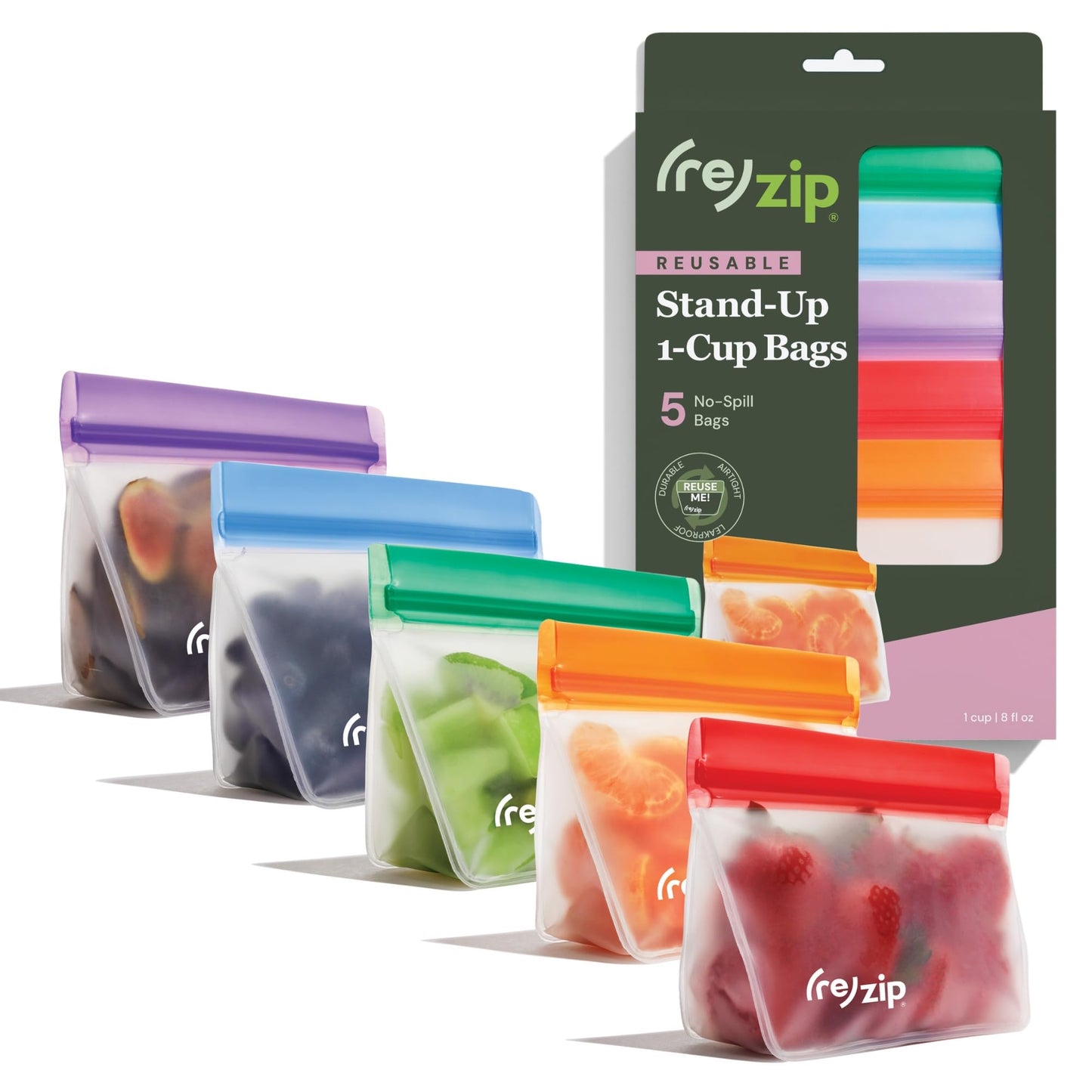 5-pack Stand-Up Reusable Bags