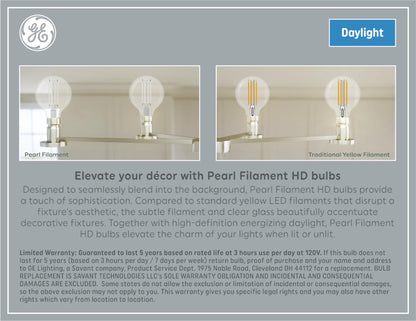 GE 2pk 60W LED G25 Pearl