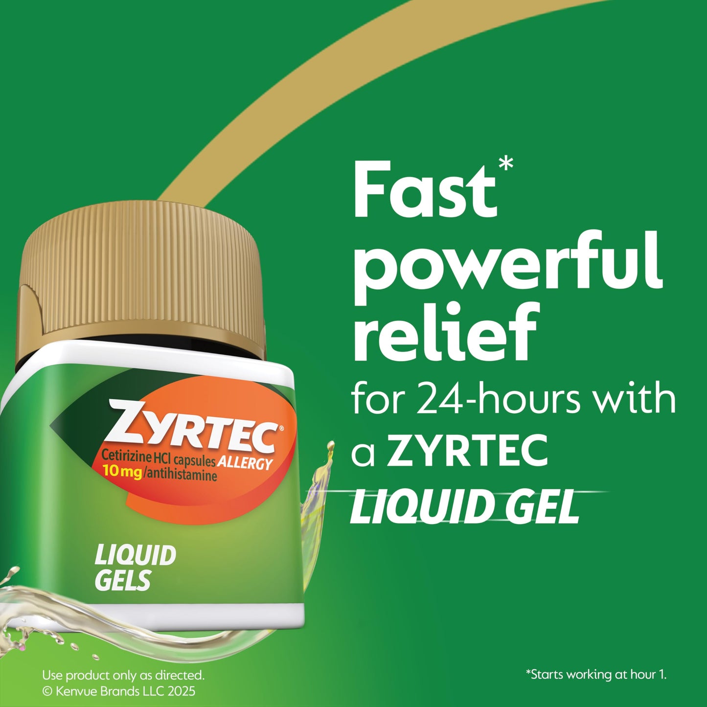 Zyrtec 24 Hour Allergy Relief Gel Capsules 40 Count (Exp. 05/2027)