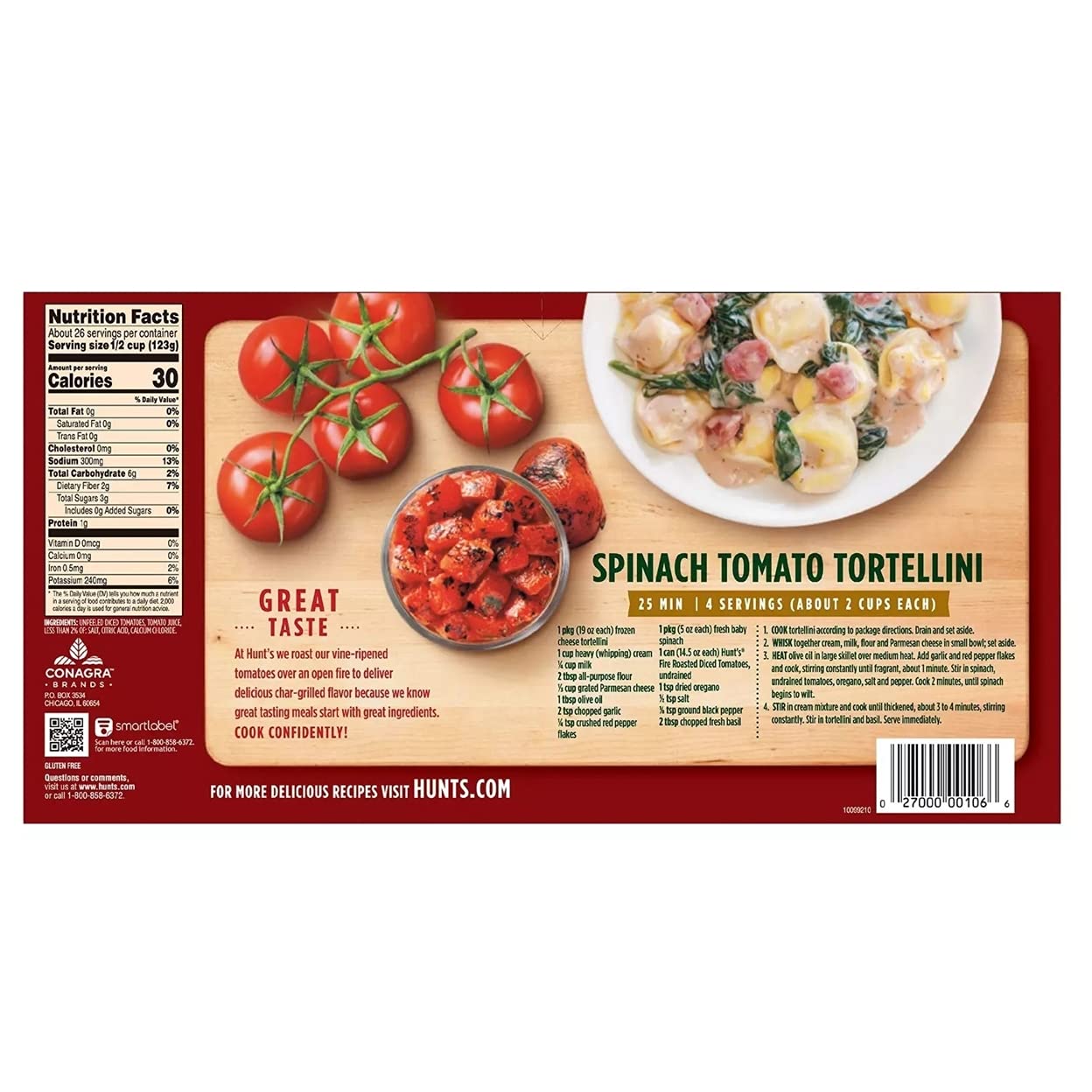 Hunt's Fire Roasted Diced Tomatoes, 14.5 Ounce (Pack of 8) (BB Sep 15 2027)