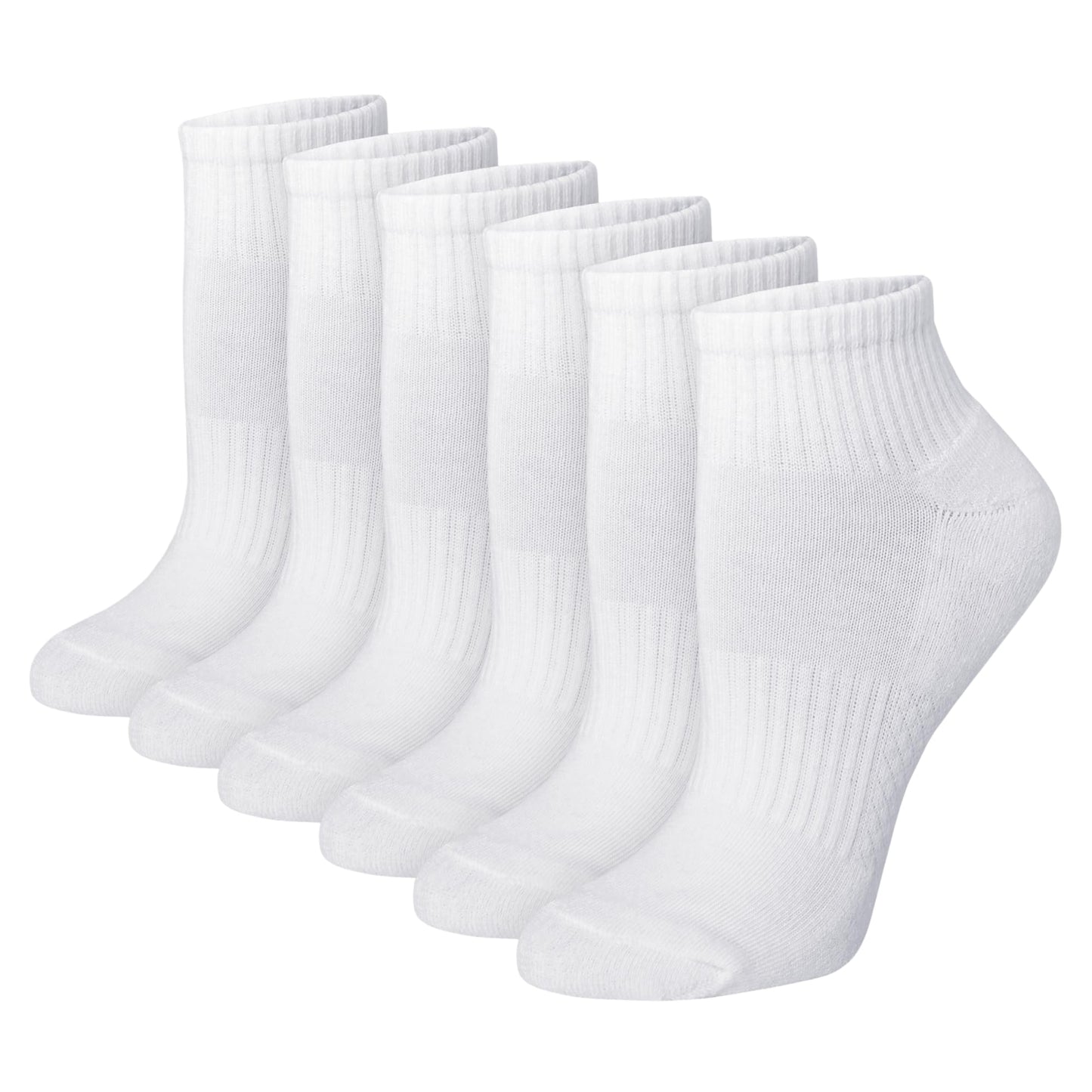 Hanes Women's Moves Ankle Socks, Performance Socks for Women, X-Temp, Cushioned with Arch Support, 6-Packs