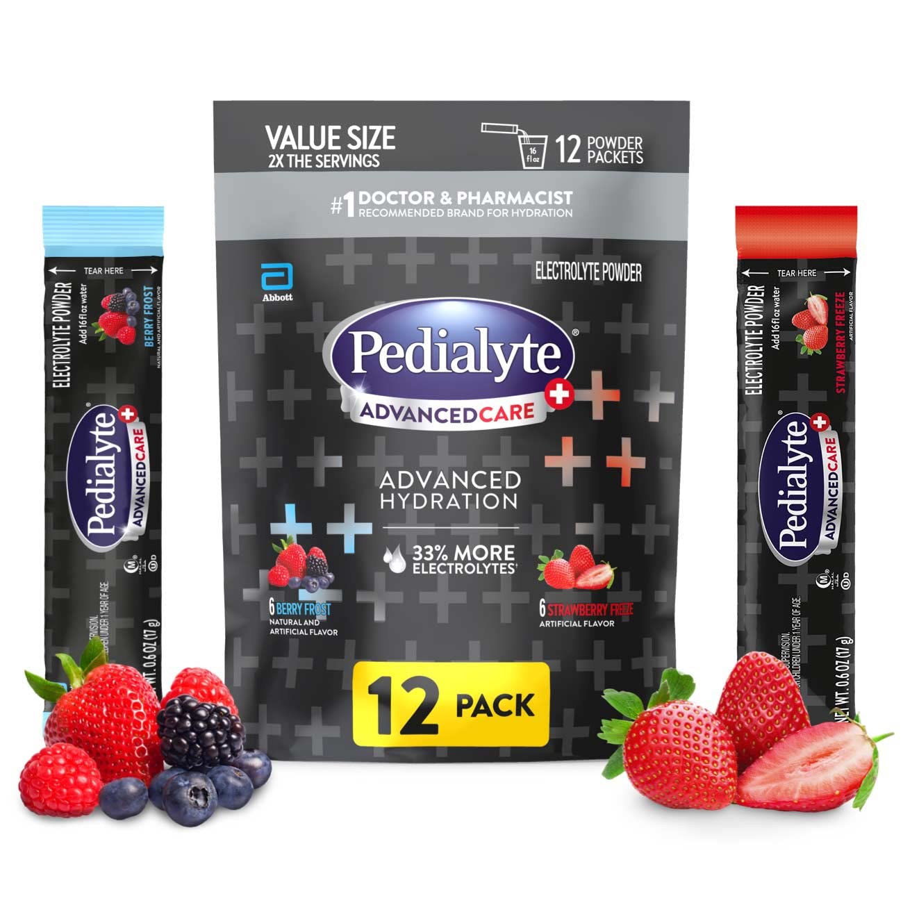Pedialyte AdvancedCare Plus Electrolyte Powder 12