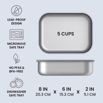 Bentgo MicroSteel Leak-Proof Lunch Box 5-Cup