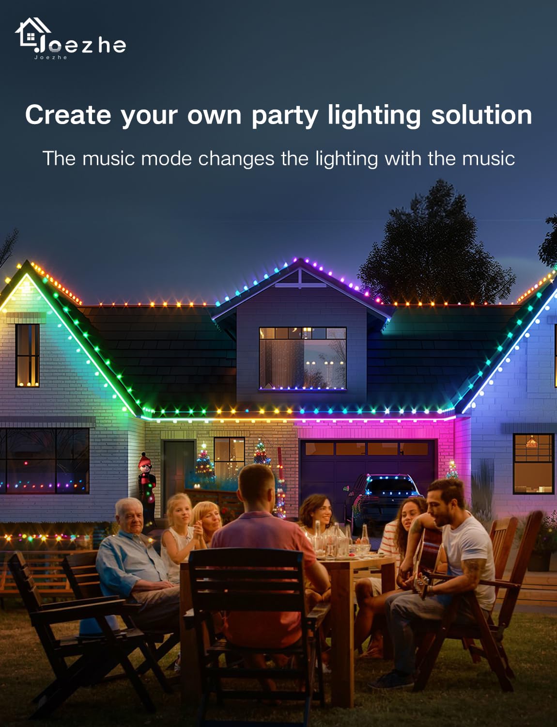 Permanent Outdoor Lights, 50ft with 36 LED Lights, IP67 Water-Proof, Compatible with Alexa, Assistant