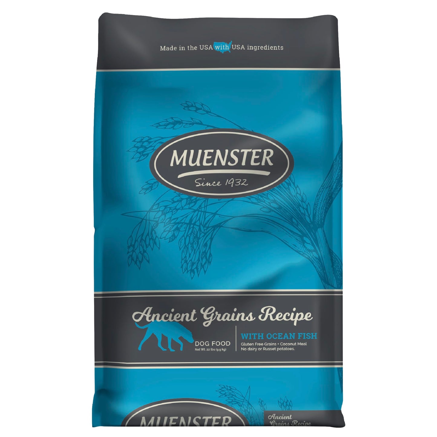 Muenster Ancient Grains Ocean Fish Dog Food 22lb (Best By 09/10/2026)