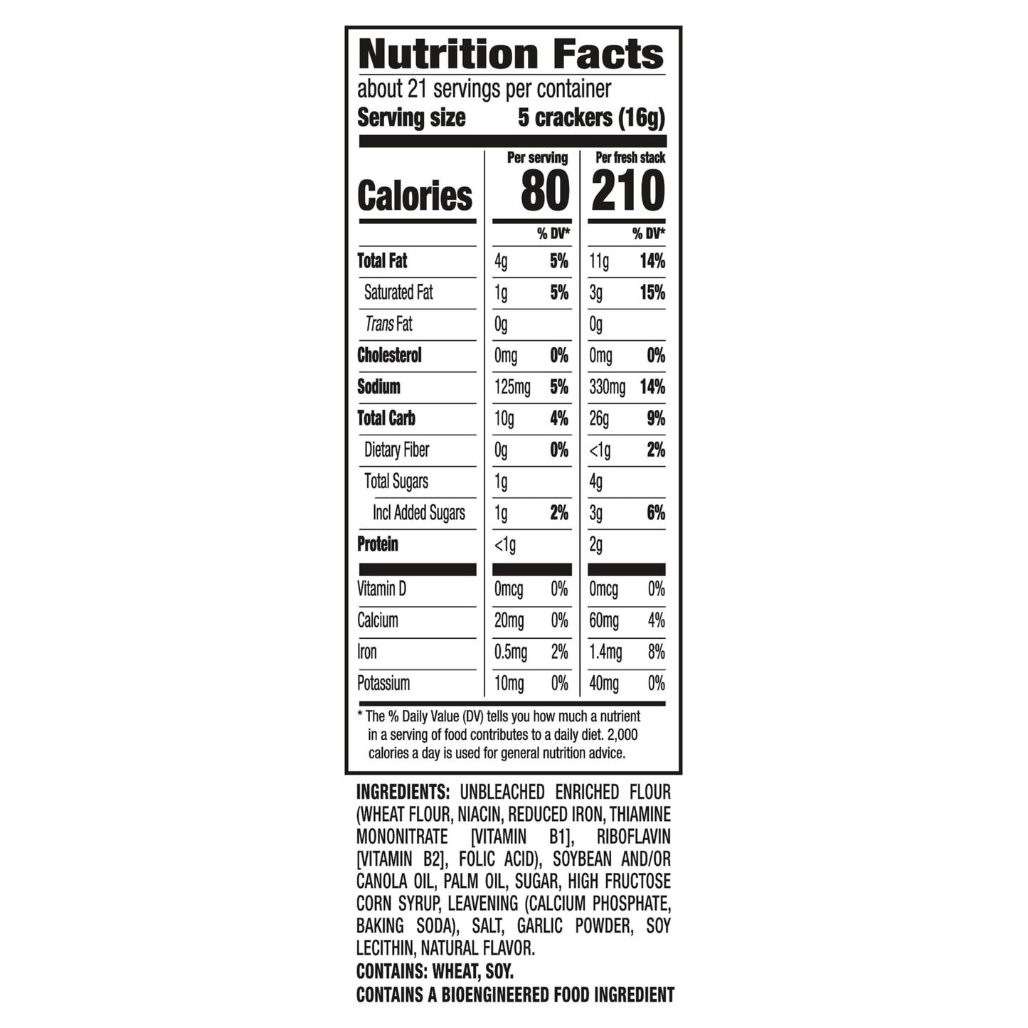 RITZ Fresh Stacks Roasted Garlic Crackers, Travel Snacks, 11.8 oz (8 Multi Snack Packs)