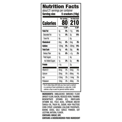 RITZ Fresh Stacks Roasted Garlic Crackers, Travel Snacks, 11.8 oz (8 Multi Snack Packs)