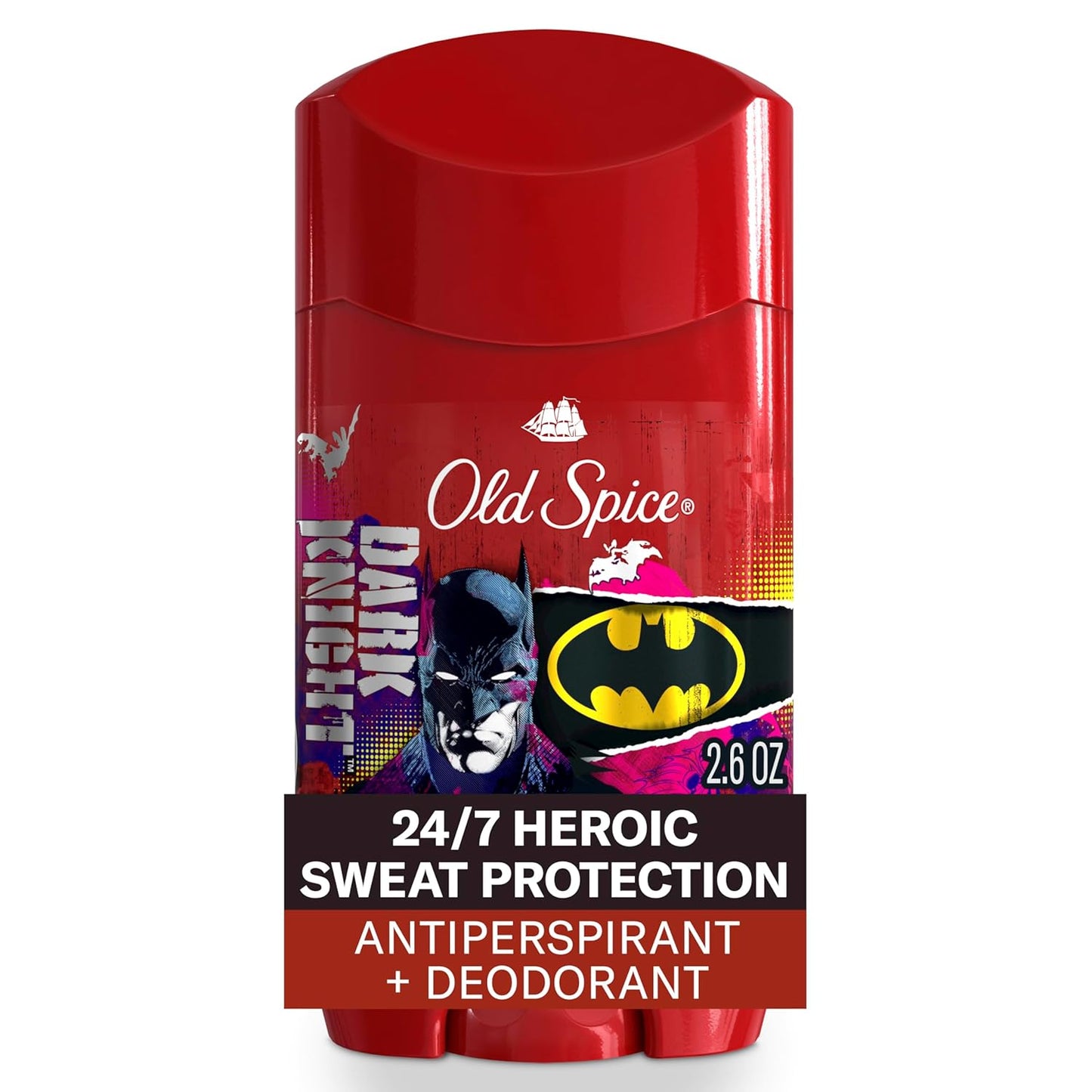 Old Spice Antiperspirant & Deodorant for Men - Smell Like a Hero - Batman, Black Cherry + Nightfall Scent - 2.6 oz *Exp 09/2026*