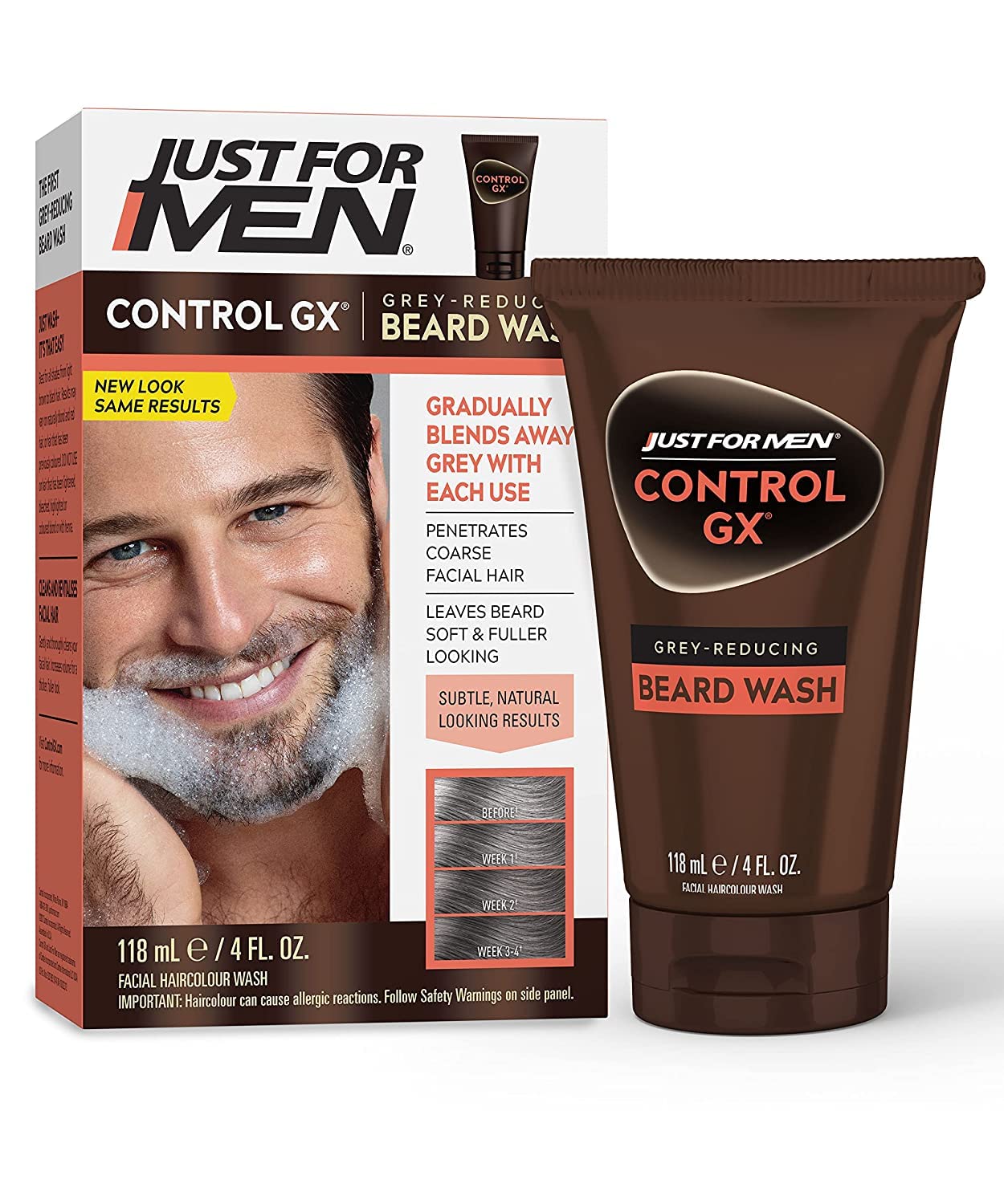 Just for Men, Controlgx Grey Reducing Beard Wash, 4 Oz