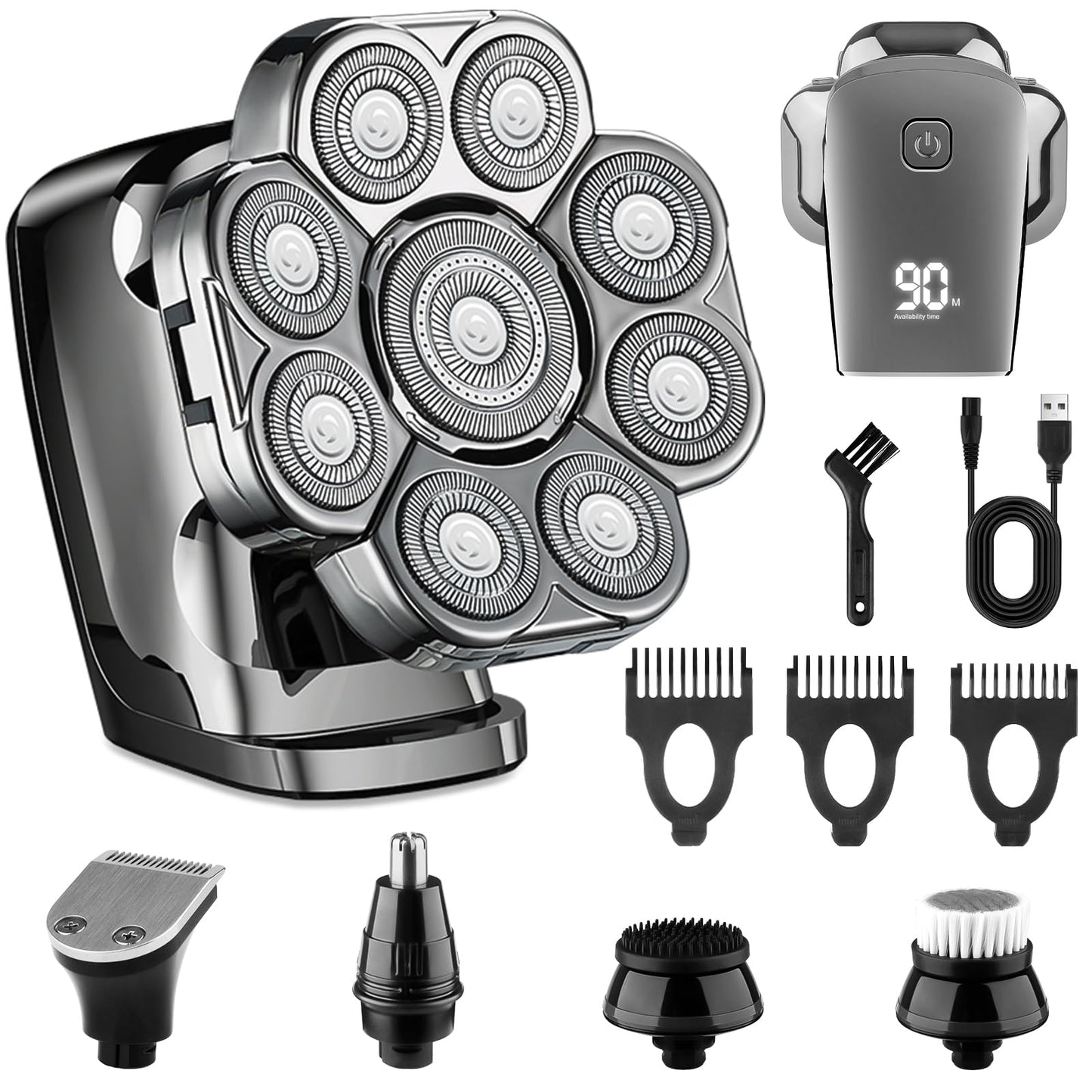 9D Head Shaver for Bald Men, 5-in-1 Electric Razor