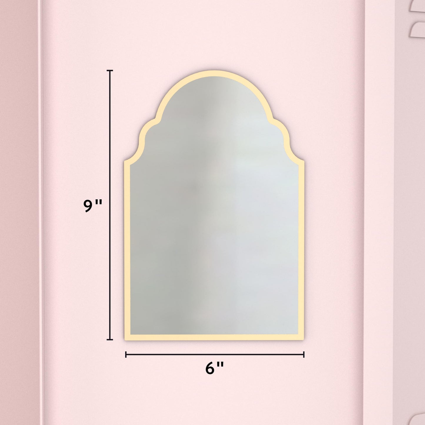 ]Magnetic Arch Gold Framed Locker Mirror