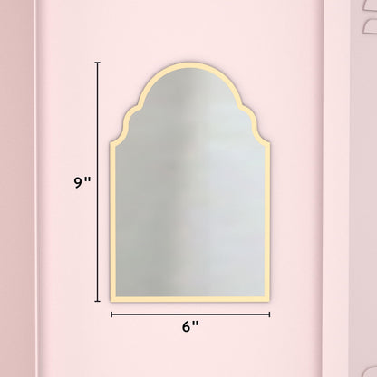 ]Magnetic Arch Gold Framed Locker Mirror