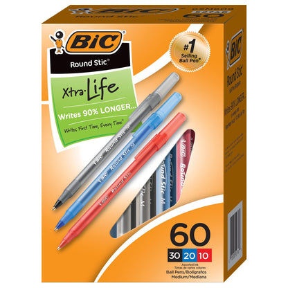 BIC Ballpoint Pens, Assorted Pack Of 60 Pens
