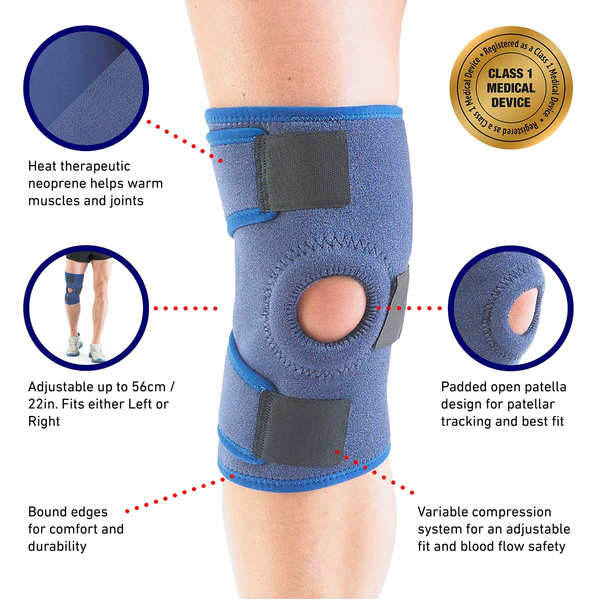 Neo G Open Knee Support, One Size Fits Most *Damaged Package See Desc*