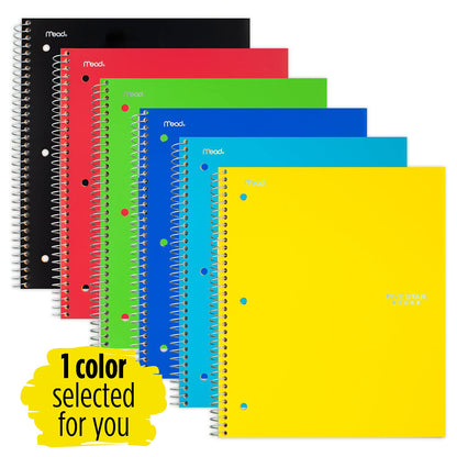 Five Star Spiral Notebook (Color Chosen At Random)