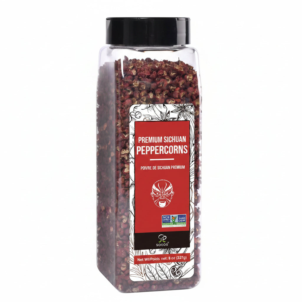 Soeos Sichuan Peppercorns, 8oz (BB Jun 26 2027)
