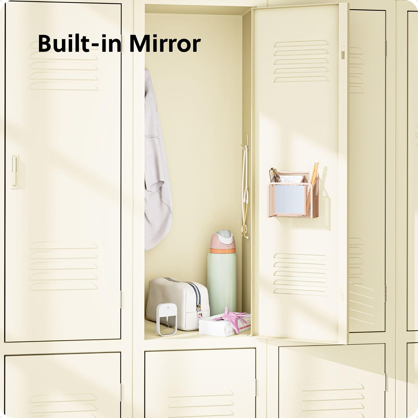 Peachy Pink Magnetic Locker Cup with Mirror