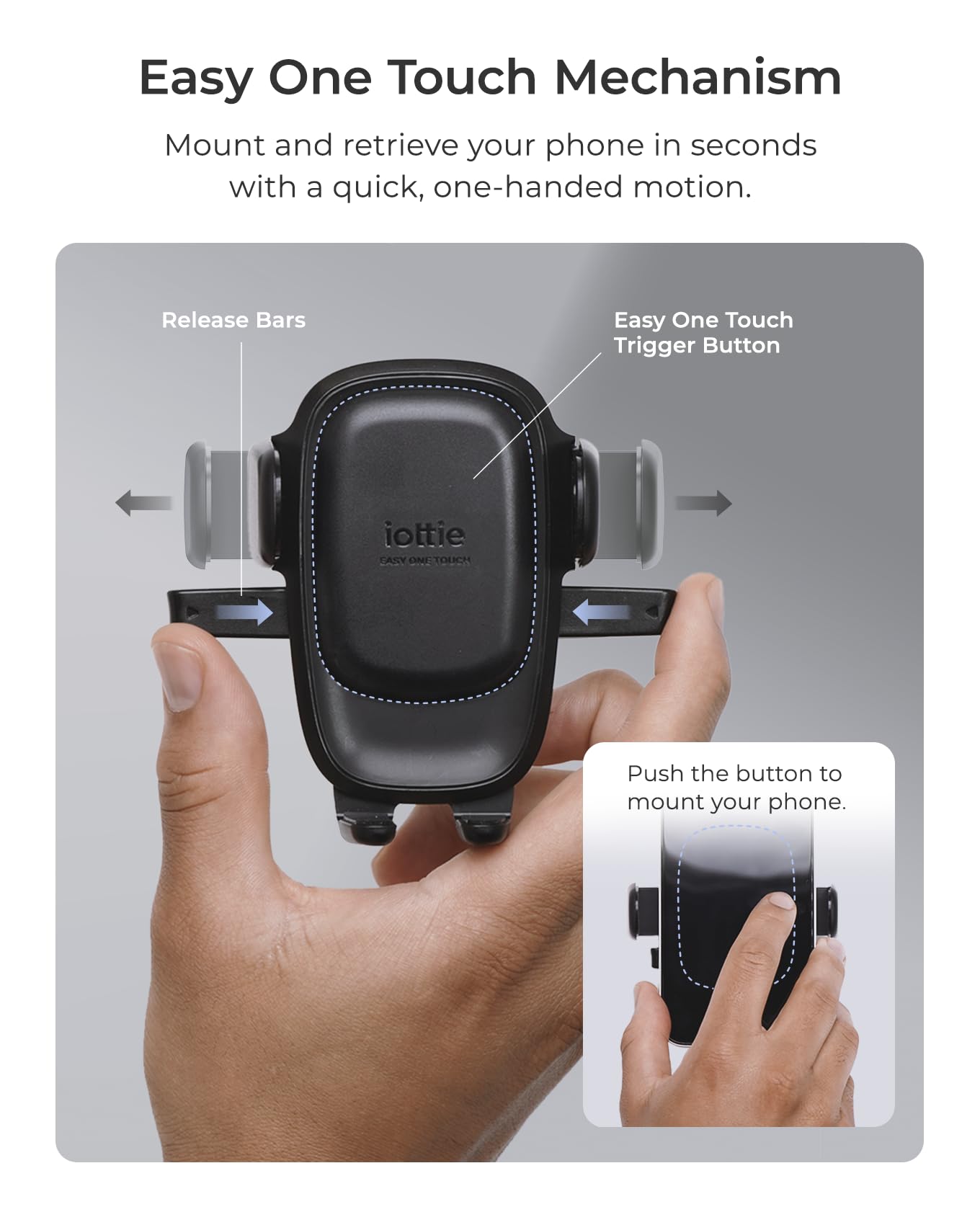 IOttie Easy One Touch 6 Air Vent & Flush Mount - Black: Adjustable Mobile Phone Holder