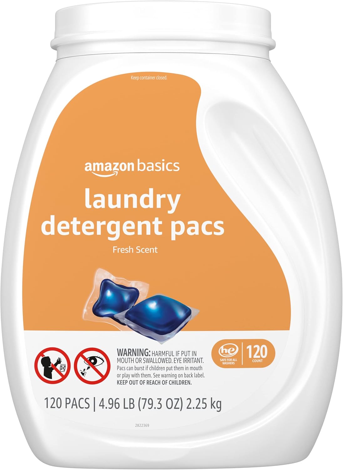 Amazon Basics Laundry Detergent Pacs, Fresh Scent, 120 Count