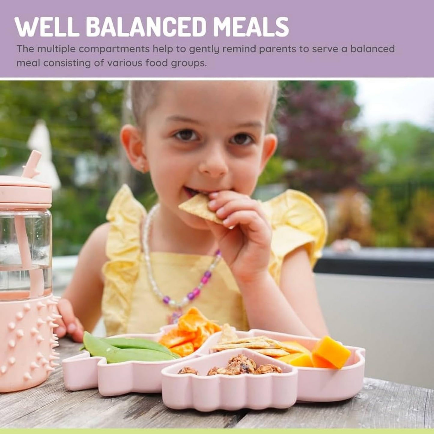 melii Silicone Suction Plate for Babies & Toddlers | Divided Baby Led Weaning Plate, BPA-Free, Non-Toxic, Dishwasher & Microwave Safe, Fits Most High Chairs, 6+ Months (Unicorn)
