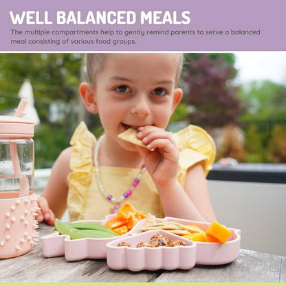 melii Silicone Suction Plate for Babies & Toddlers | Divided Baby Led Weaning Plate, BPA-Free, Non-Toxic, Dishwasher & Microwave Safe, Fits Most High Chairs, 6+ Months (Unicorn)