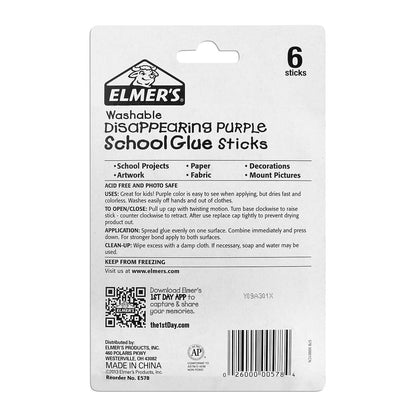 Elmer's Purple School Glue, 6 Giant Sticks