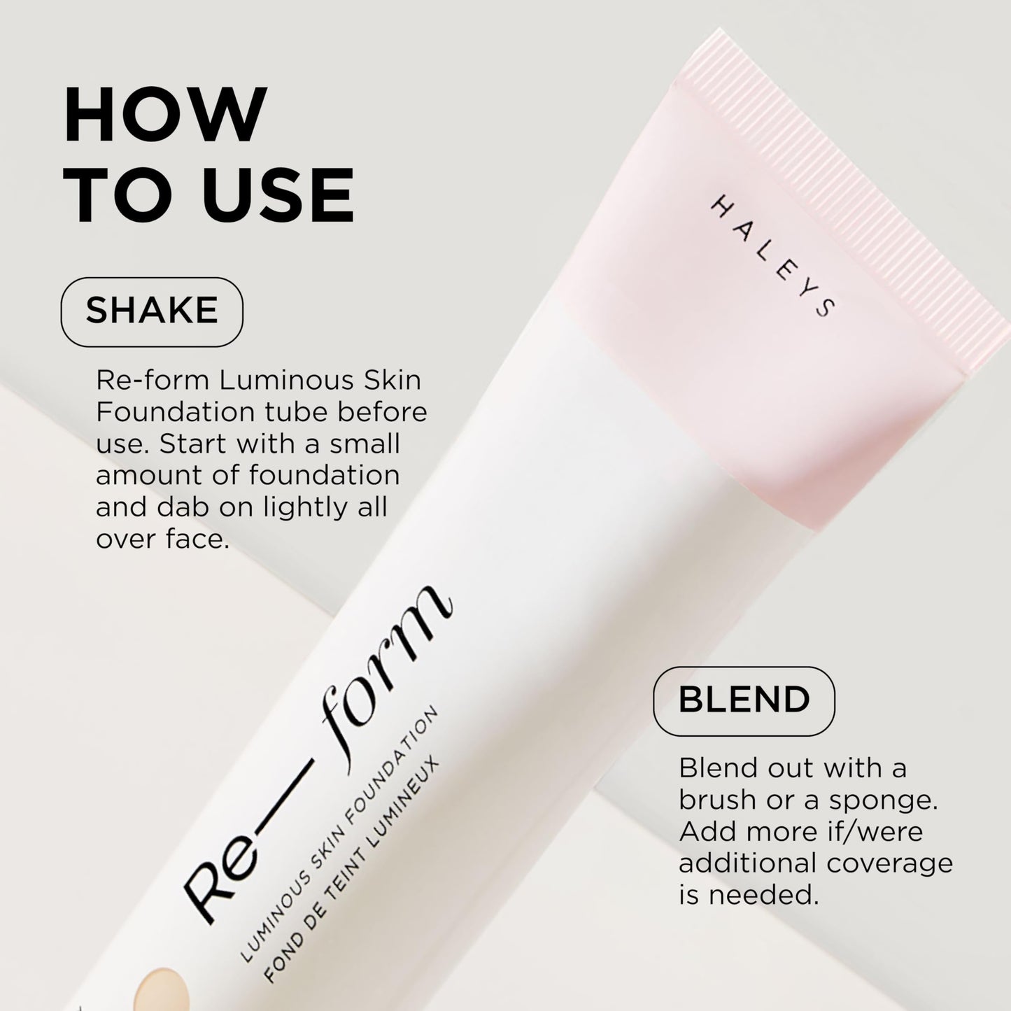 HALEYS Re-form Luminous Skin Foundation, Medium 2.15 oz