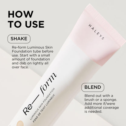 HALEYS Re-form Luminous Skin Foundation, Medium 2.15 oz